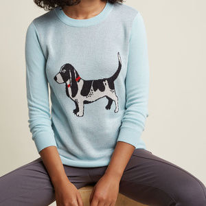 Intarsia Hound Dog Sweater